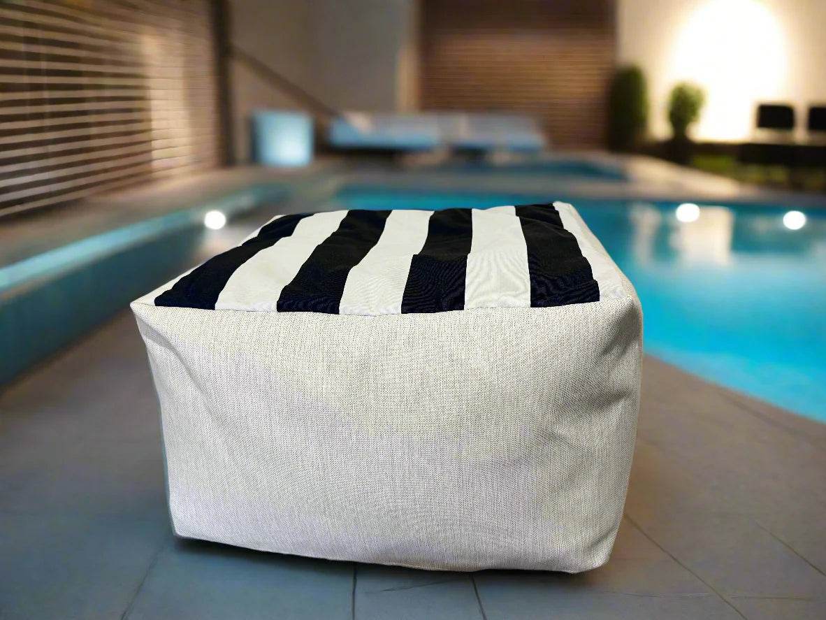 Small Square Outdoor Ottoman - Lazy Beanz