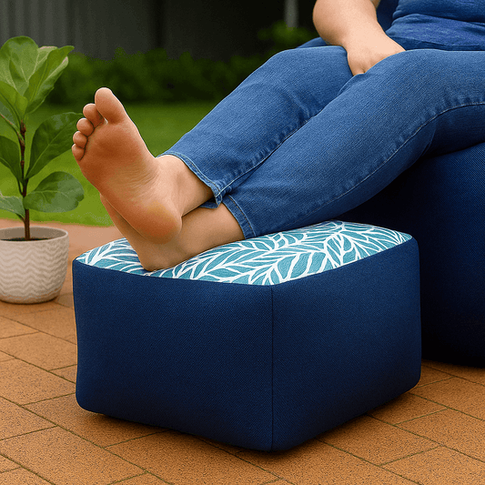 Small Square Outdoor Ottoman - Lazy Beanz