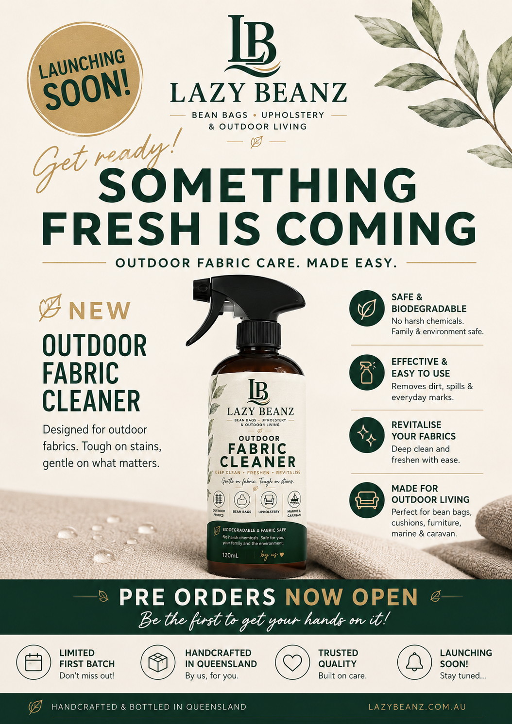 Lazy Beanz Outdoor Fabric Cleaner