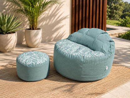 teal-bean-bag-chair-ottoman-leaf-pattern-patio.jpg