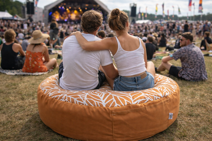 large orange ottoman Australia