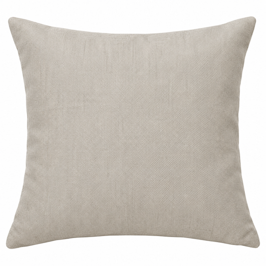 Plain Lomani Shell neutral woven 40 x 40 cm scatter cushion on clean white background