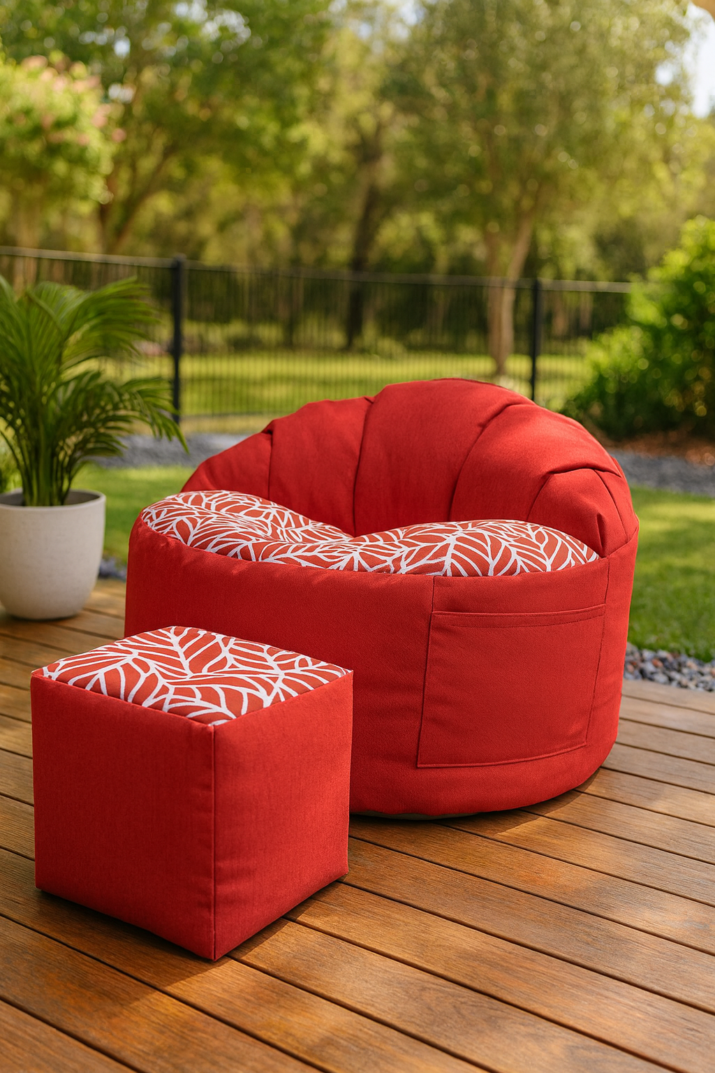 ottoman small square for kids​ in Red